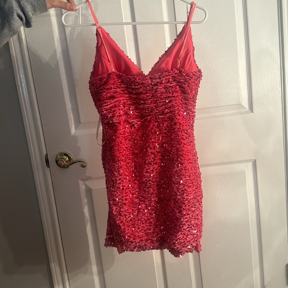 Hot Pink sparkling sequence hoco dress! - Picture 2 of 2